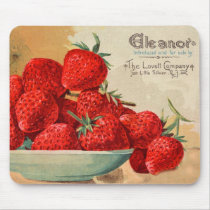 Eleanor Strawberry Seed Packet Mousepad by vintagegiftmall Eleanor Strawberry Seed Packet Mousepad