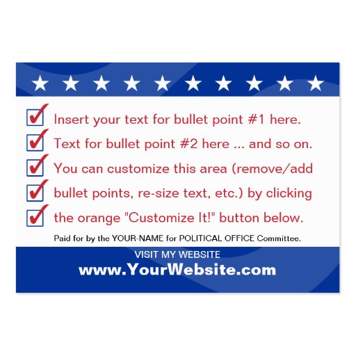 ELECT - Political Campaign Business Card Template (back side)