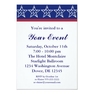 Election Campaign Party Invitations or 4th of July