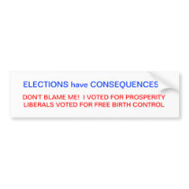ELECTIONS HAVE CONSEQUENCES BUMPER STICKER