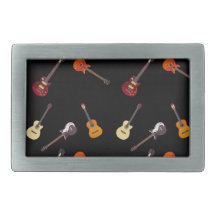 Electric & Acoustic Guitar Collage Belt Buckles