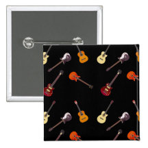 Electric & Acoustic Guitar Collage Button