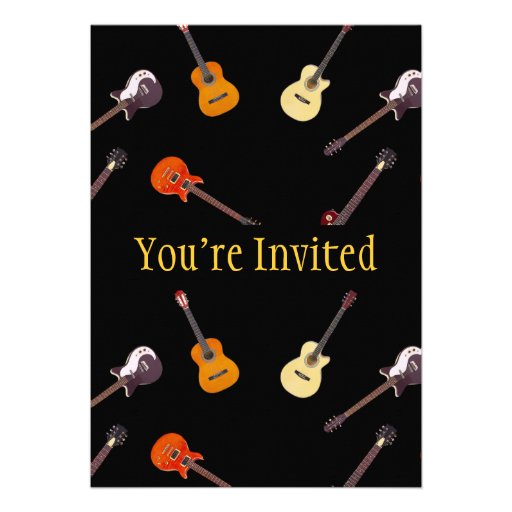 Electric & Acoustic Guitar Collage Card