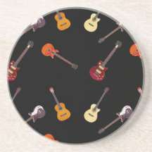 Electric & Acoustic Guitar Collage Coaster