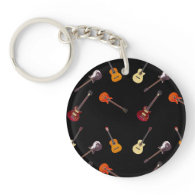 Electric & Acoustic Guitar Collage Acrylic Keychain