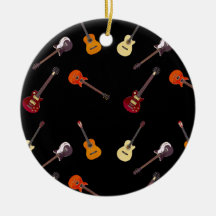 Electric & Acoustic Guitar Collage Christmas Ornaments