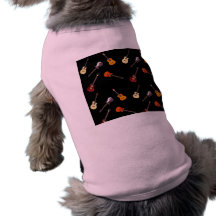 Electric & Acoustic Guitar Collage Pet Tshirt