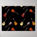 Electric & Acoustic Guitar Collage Posters