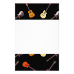 Electric & Acoustic Guitar Collage Personalized Stationery