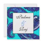 Electric Aqua Paisley Wedding Invitation