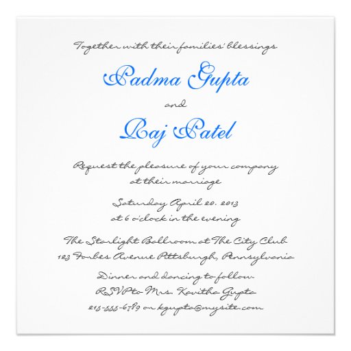 Electric Aqua Paisley Wedding Invitation