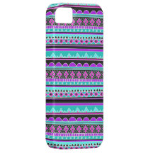 Electric Blue and purple geometric pattern iPhone 5 Cases