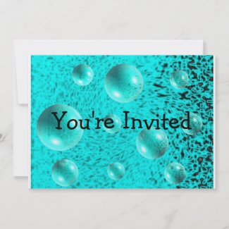 Electric Blue Bubble Invitation