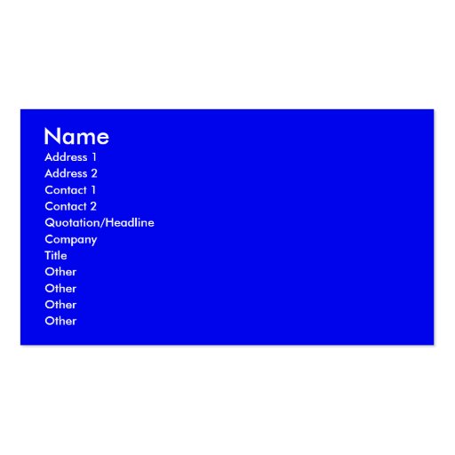 Electric Blue - Business Card (back side)