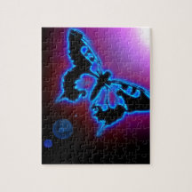 Electric blue butterfly jigsaw puzzles