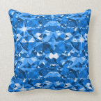 Electric Blue Diamonds Pattern Pillows