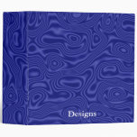 Electric Blue Faux Silk Abstract 3 Ring Binders
