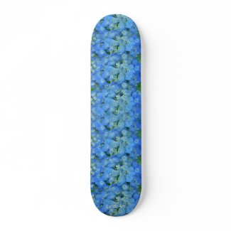 Electric Blue Flowers skateboard