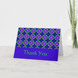 Electric Blue Geometric Thank You Card card