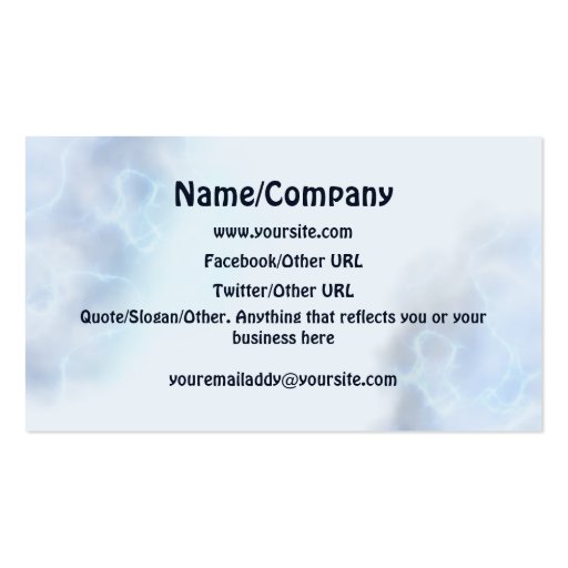 Electric Blue Upright Crescent Business Cards (back side)