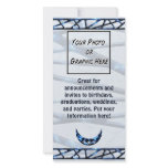 Electric Blue Upright Crescent Photo Greeting Card