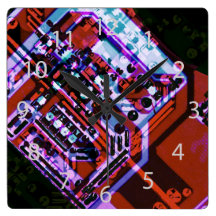 Electric circuit board abstract clock