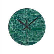 Electric circuit layout round wallclocks