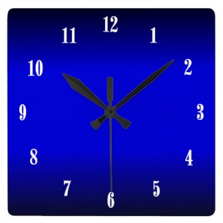 Electric Cobalt Blue White Numbers 2 Wall Clock