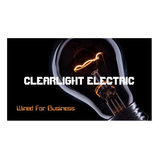 Electric Electrician Electricity Business Card (front side)