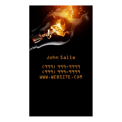 Electric, Electrician, Electricity Business Card (back side)