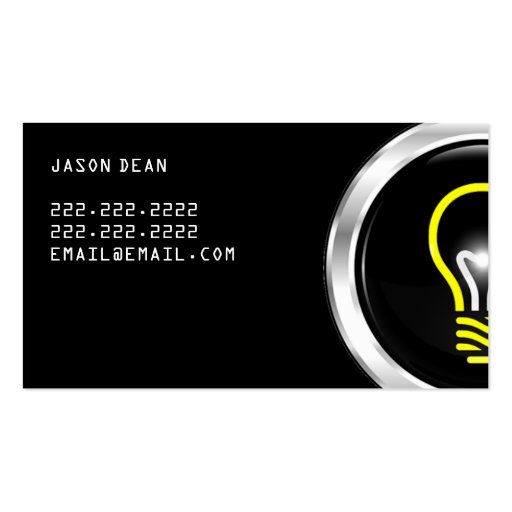Electric Electrician Electricity Business Card (back side)