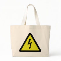electric flash warning sign tote bags