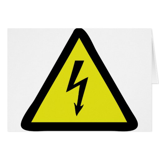 electric flash warning sign cards Zazzle