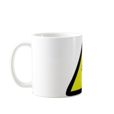 electric flash warning sign mugs by Tomaniac