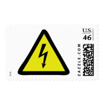 electric flash warning sign postage by Tomaniac electric flash warning sign postage