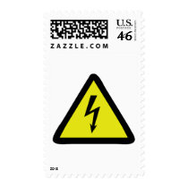 electric flash warning sign postage