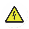 electric flash warning sign stickers