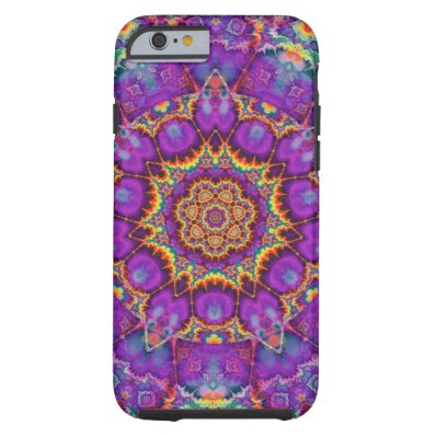 Electric Flower Purple Rainbow Kaleidoscope Art Tough iPhone 6 Case