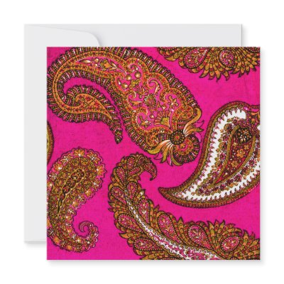 Electric Fuscia Paisley Wedding Invitation
