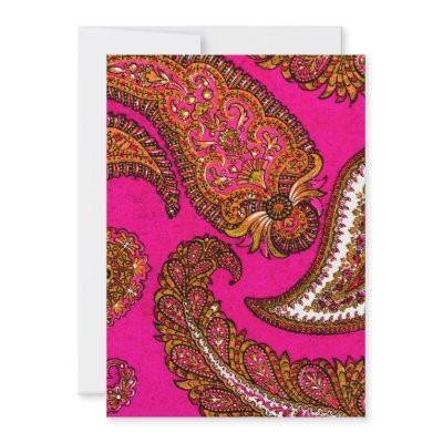 Electric Fuscia Paisley Wedding Invitation