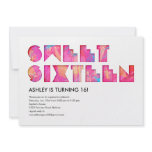 Electric Glow Sweet 16 Invitations