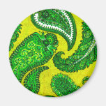 Electric Gold and Green Indian Paisley Magnet