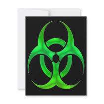 Electric Green Bio Hazard Custom Invites