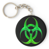 Electric Green Bio Hazard Keychains