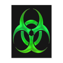 Electric Green Bio Hazard Postcards