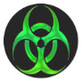 Electric Green Bio Hazard Round Stickers