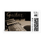 Electric Guitar 2 - Brown Postage Stamp