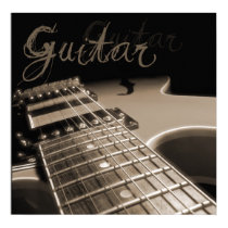 Electric Guitar 2 - Brown posters