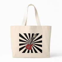 Electric guitar and psychedelic background canvas bag