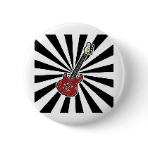 Electric guitar and psychedelic background pinback buttons
